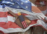Small Flag Bag with Lights-flag, americana, beeswax