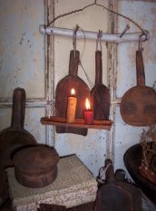 Aged Metal Candle Pan-metal, candle, pan, aged