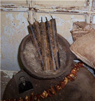 Pitch Flat Top Tapers set/6-pitch, hearth, candle, taper