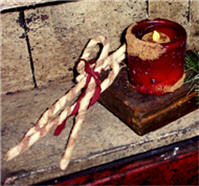 Aged Gauze Candy Canes set/3-
