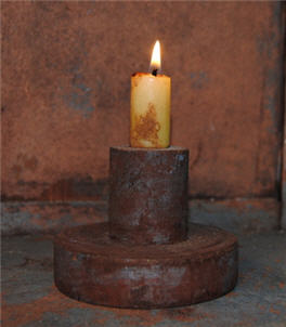 Chippy Blue Long Single Candle Holder-chippy, candle holder, wood, blue
