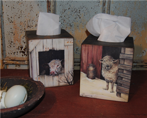 Cow and Sheep Tissue Boxes-