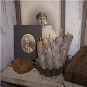 Faux Tallow Stubs set/6-faux, tallow, stubs, candle
