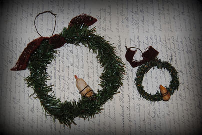 Hand Sculpted Candle Wreaths-wreath, christmas, ornament, clay