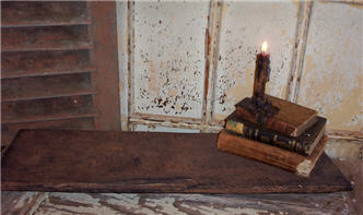 Long Chippy Black Over Mustard Buttery/Candle Board-