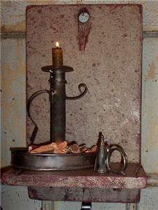 Candle Holder and Pewter Candle Snuffer-