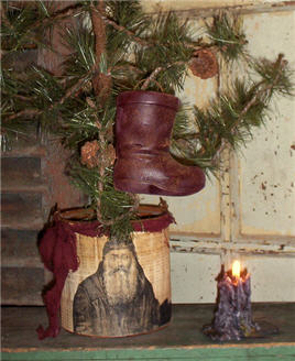 Santa Boot - Large Cranberry Plum-