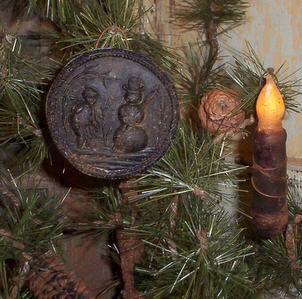 Snowman and Boy Beeswax Ornament-