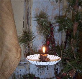 Round White Metal Candle Holder-candle pan