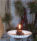 Round White Metal Candle Holder-