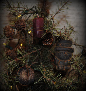 Walnut Candle Counter Balance and Mini Snowman Ornament
